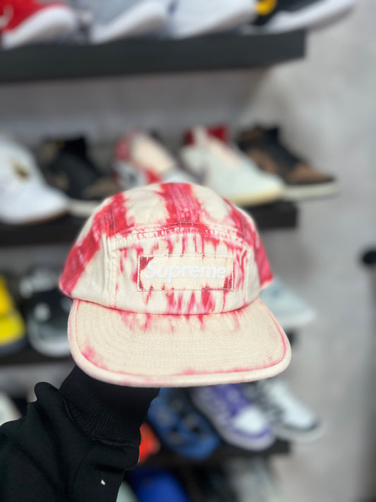 Supreme Bleached Chino Camp Cap Red