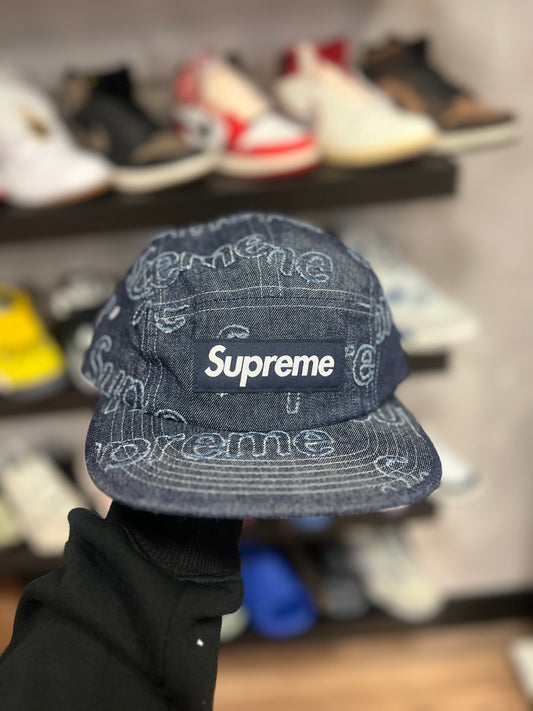 Supreme Lasered Denim Camp Cap Navy