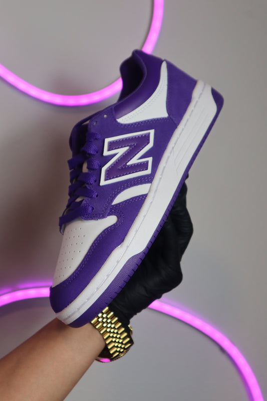 New Balance 480 purple and white