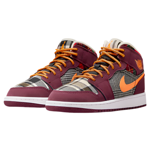 Jordan 1 Mid SE Plaid (GS)