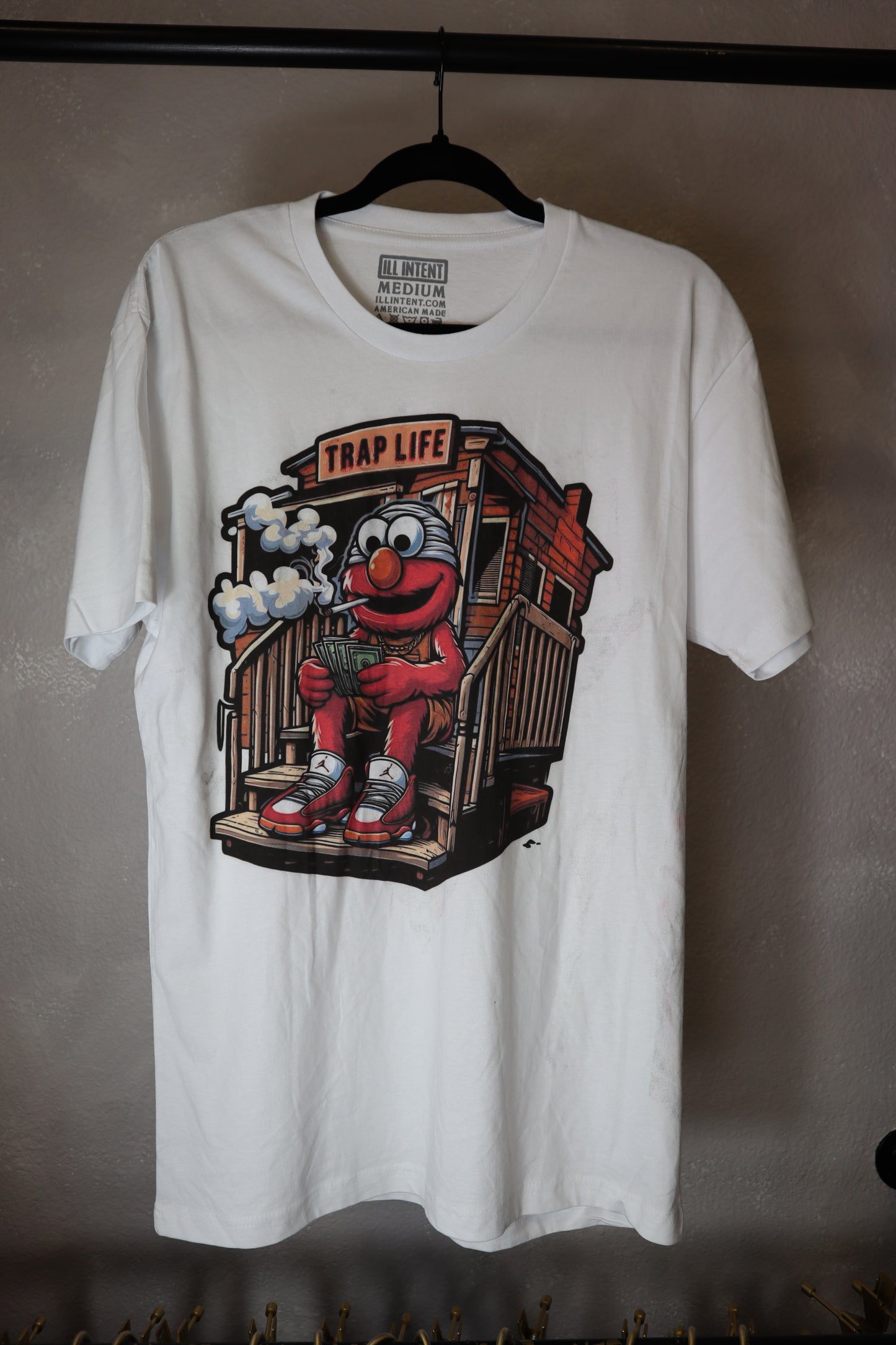 Trap Life Elmo Tee white