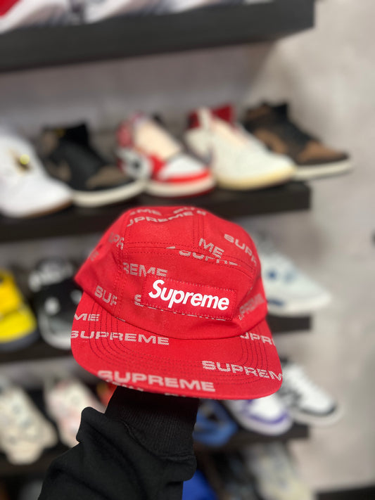 Supreme Reflective Jacquard Camp Cap Red