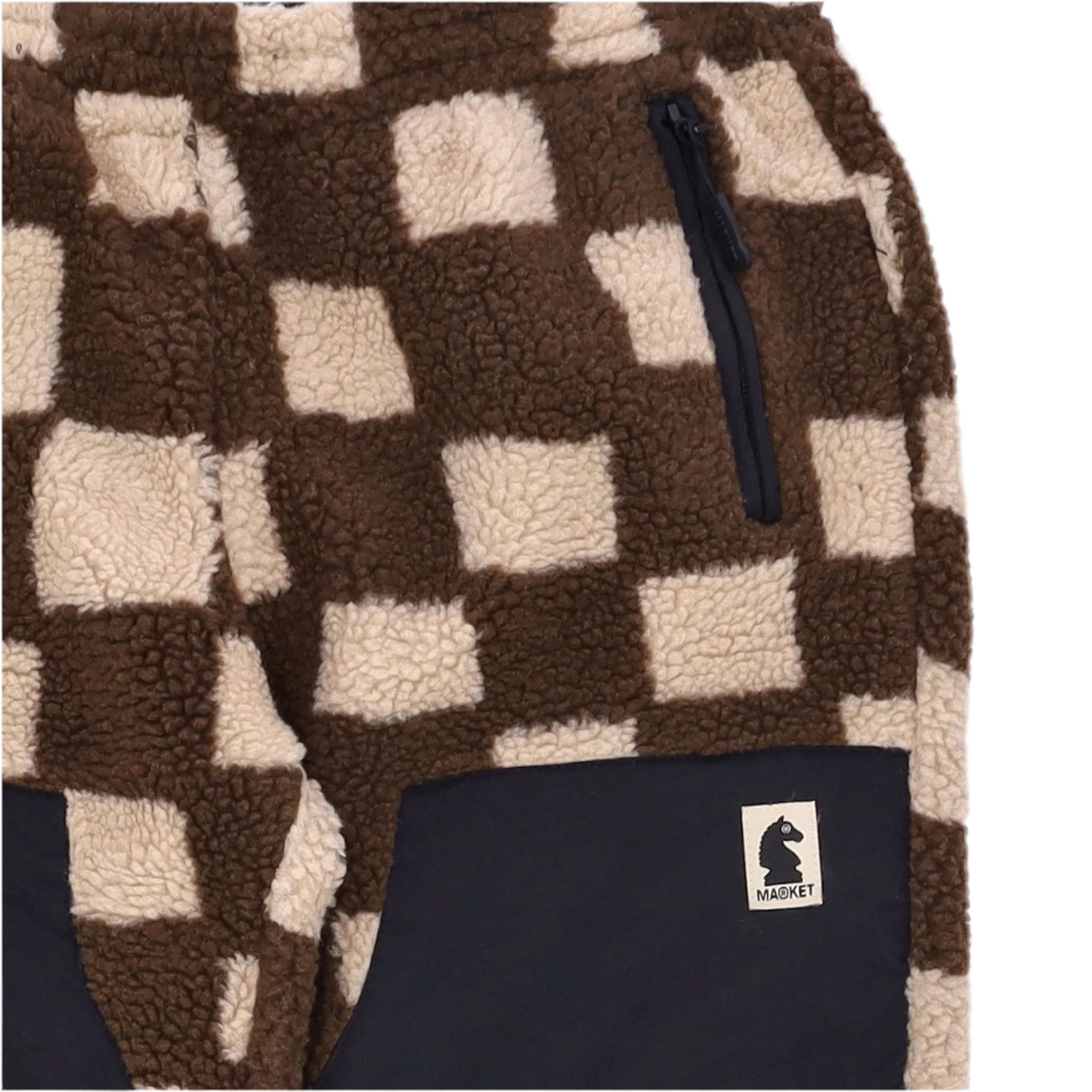 New Market Chess Club Jacquard Sherpa Pants Brown/Cream Medium and Black
