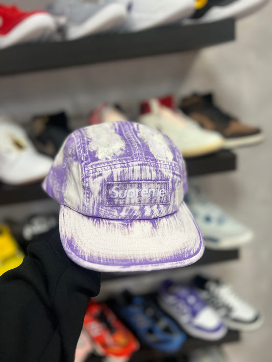 Supreme Bleached Chino camp cap purple