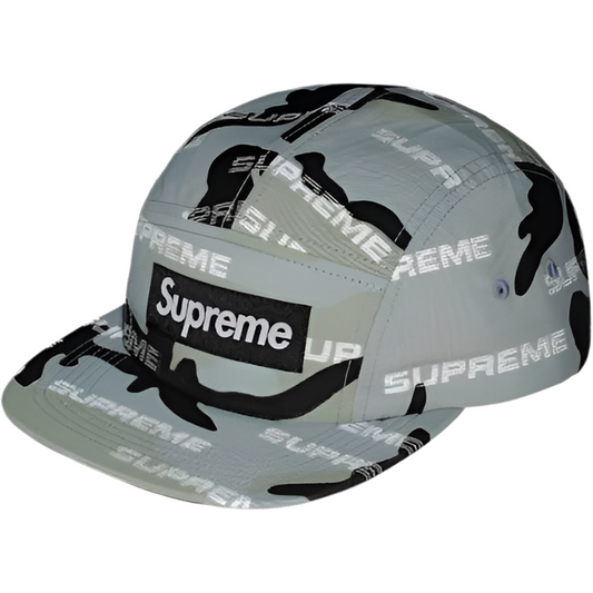 Supreme Reflective Jacquard Camp Cap Arctic Woodland Camo