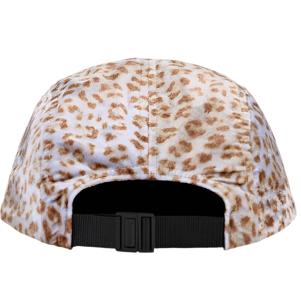 Supreme Leopard Velvet Camp Cap Tan