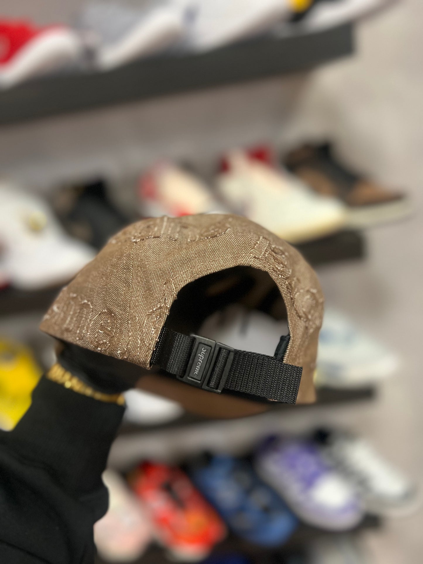 Supreme Lasered Camp Cap Brown