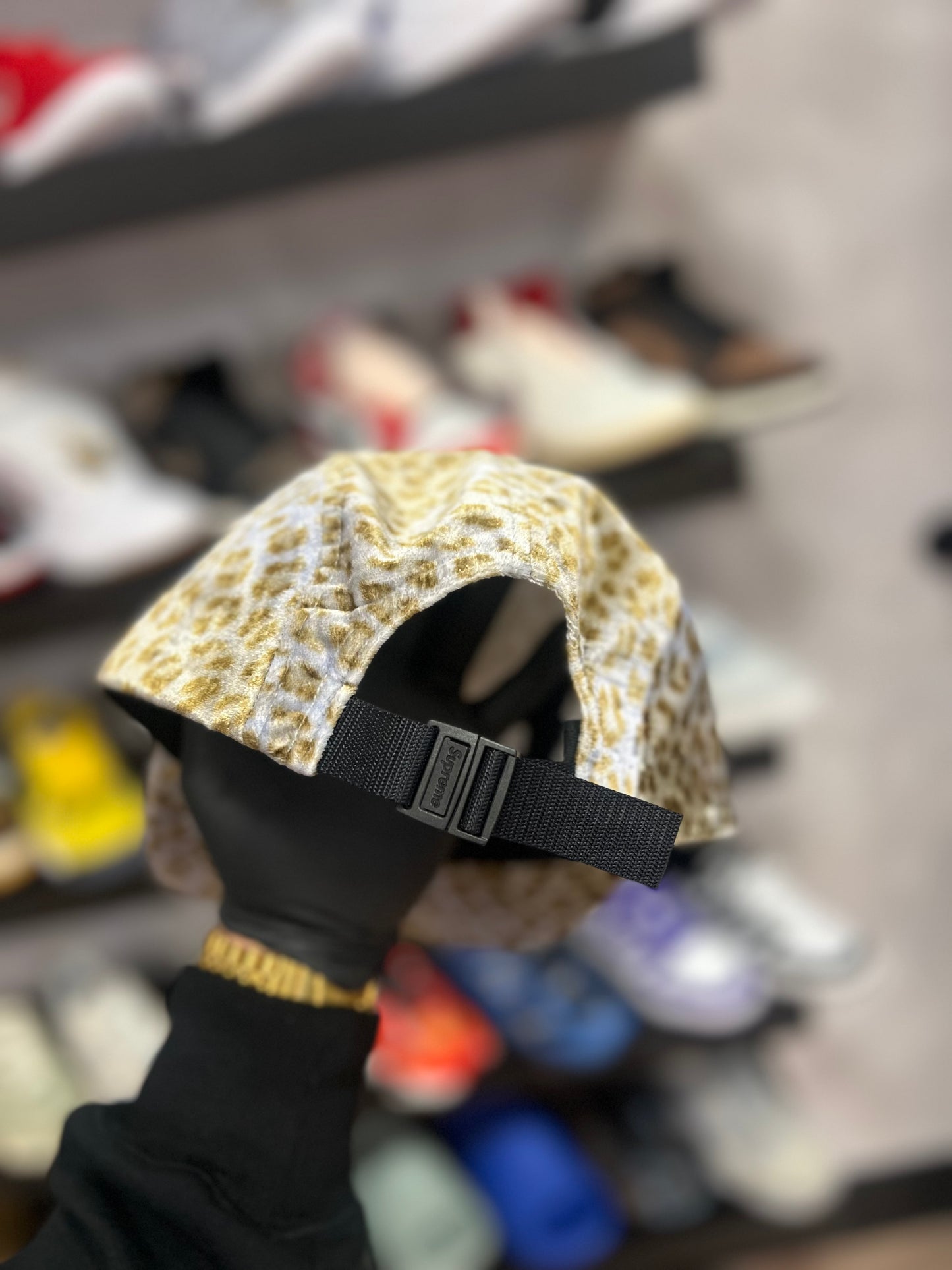 Supreme Leopard Velvet Camp cap