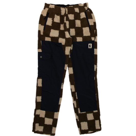 New Market Chess Club Jacquard Sherpa Pants Brown/Cream Medium and Black